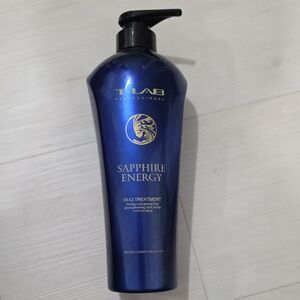 adidas Metallic Sapphire Blue Hair Treatment Bottle with Gold Accents